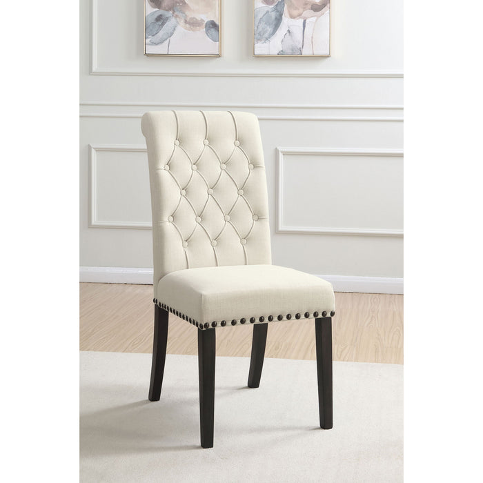 Tufted Rolled Backrest Side Chairs (Set of 2) Furniture Max