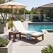 Adjustable Outdoor Patio Lounge Chair Chaise Lounge - Beige / Walnut Hearth and Haven