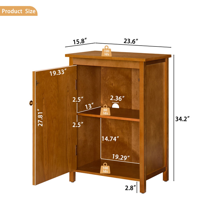 Floor Cabinet With Doors & Adjustable Shelf, Storage Cabinet For Entryway Home Essentials