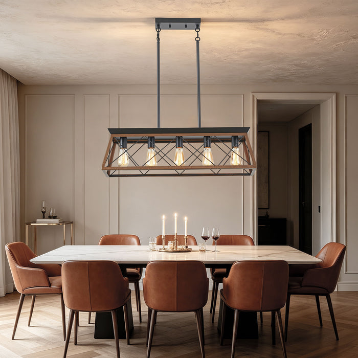 Chandelier Pendant Light For Dining Room Kitchen, 5 Light Fixture With Adjustable Height Daily Nest