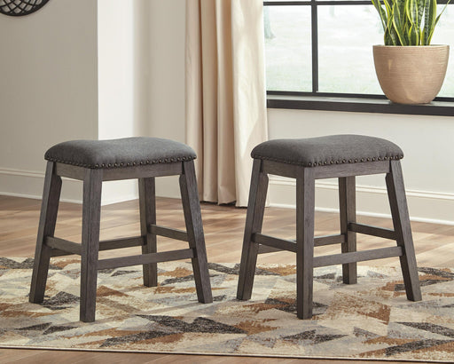 Caitbrook - Upholstered Stool (Set of 2) - Gray Signature Design by Ashley®