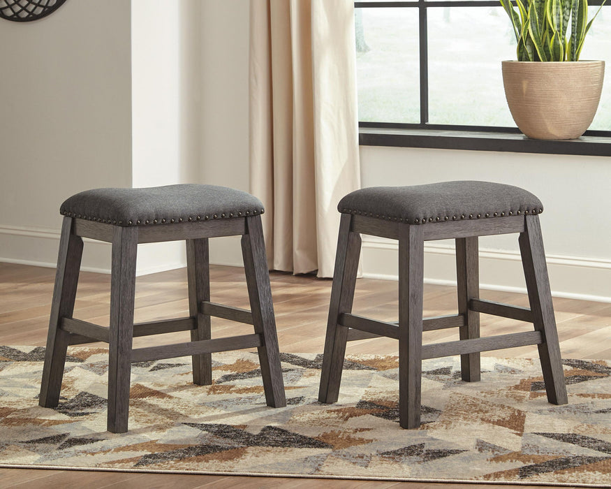 Caitbrook - Upholstered Stool (Set of 2) - Gray Signature Design by Ashley®