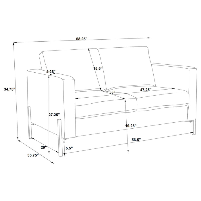 Dulcie - Loose Back Loveseat - Oatmeal Furniture Max