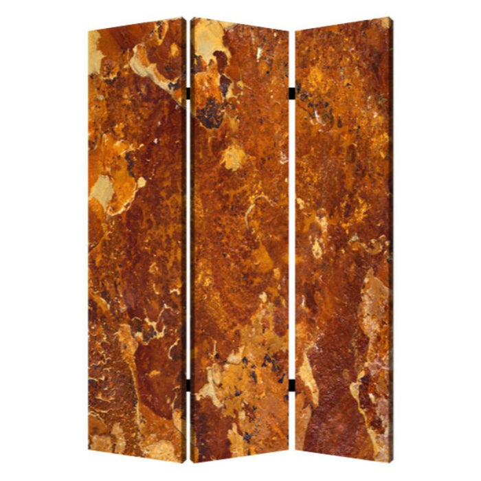 Wood Canvas Brown Marble Screen - Multi Color
