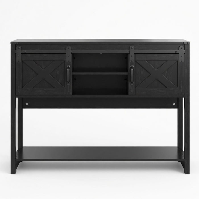 Farmhouse Entryway Table With Sliding Barn Door Home Essentials