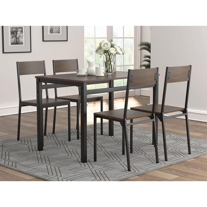 5 Piece Dining Set - Black Furniture Max