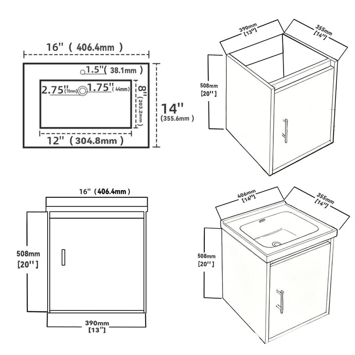 Floating Bathroom Vanity Combo, Wall Mounted Cabinet With Sink & Soft Close Doors For Small Bathrooms Home Essentials