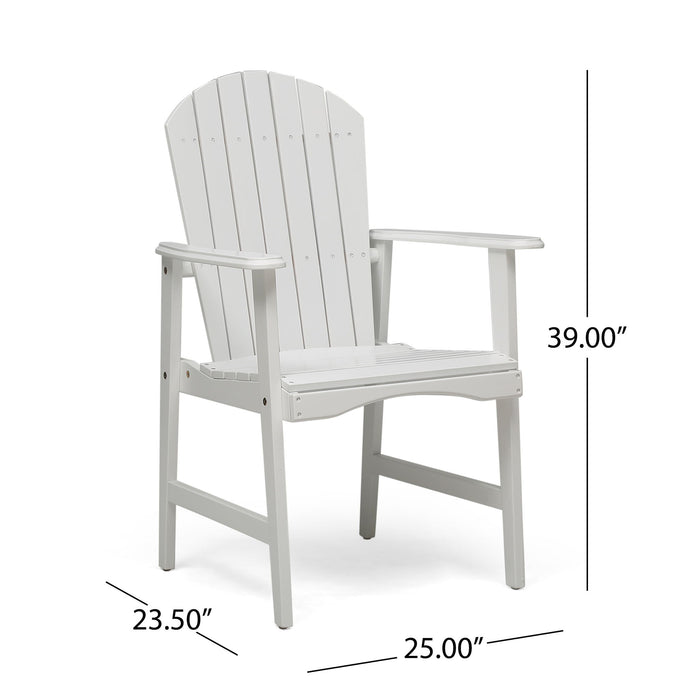 Outdoor Weather Resistant Acacia Wood Adirondack Dining Chairs (Set of 2)