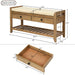 Multipurpose Entryway Shoe Rack With Cushioned Seat And Drawers Hearth and Haven