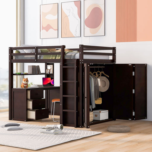 Loft Bed With Drawers, Desk, And Wardrobe DreamHaus