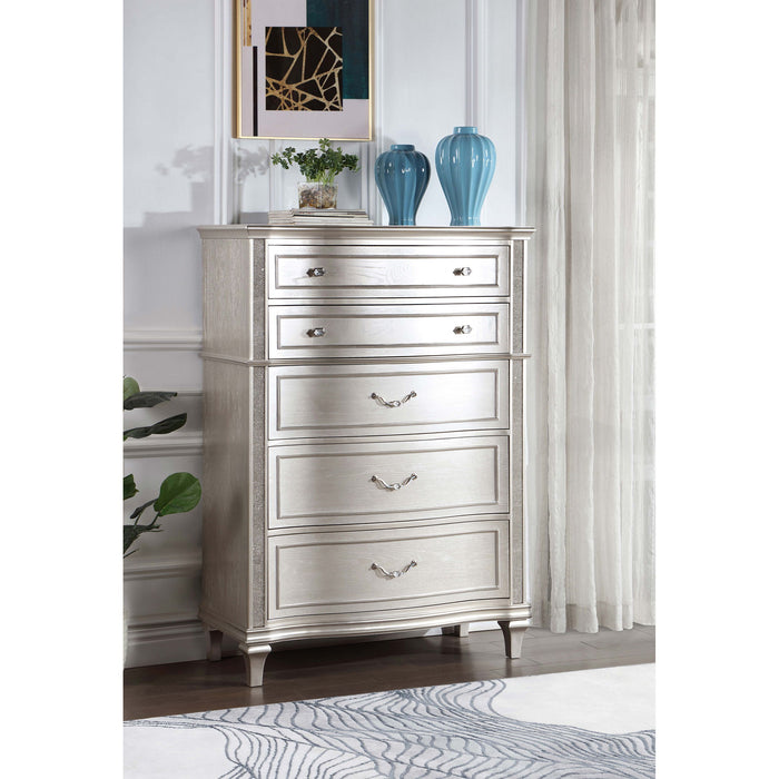 Katerina - 5 Drawer Chest With Hidden Drawer - Oak Furniture Max