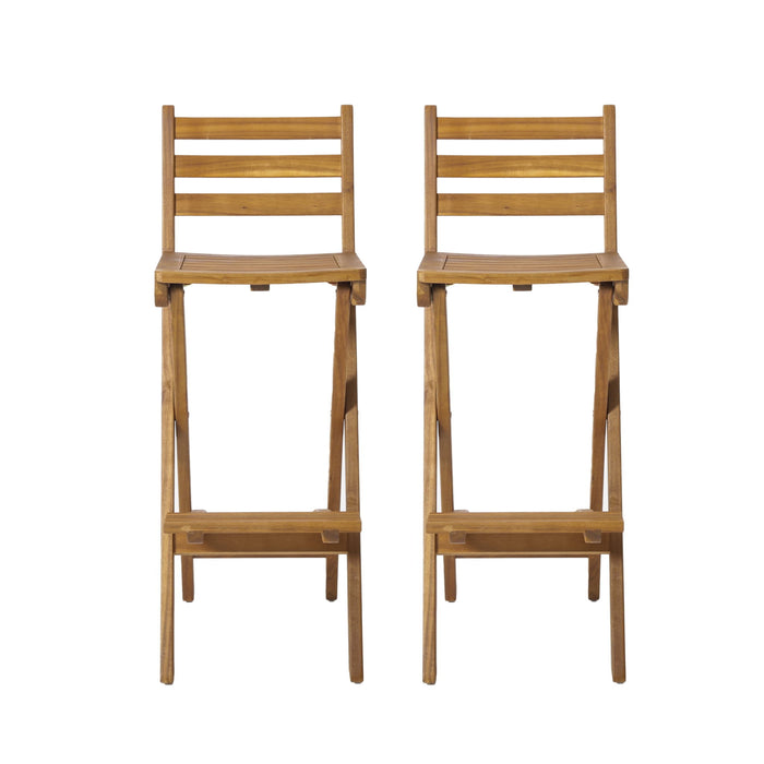Outdoor Acacia Wood Folding Patio Barstool