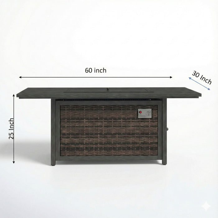 Propane Fire Pit Table - Espresso LSI Patio Furniture