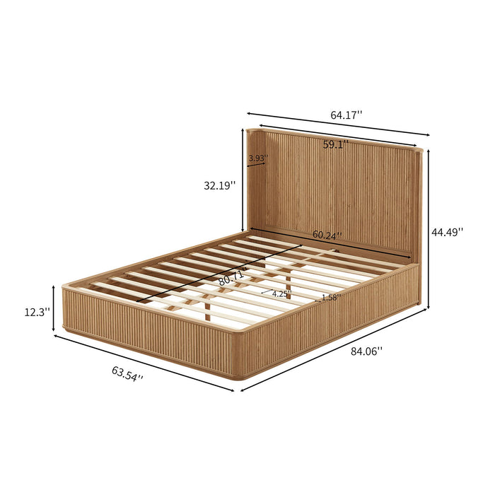 Wave Pattern Headboard Platform Bed Frame Hearth and Haven