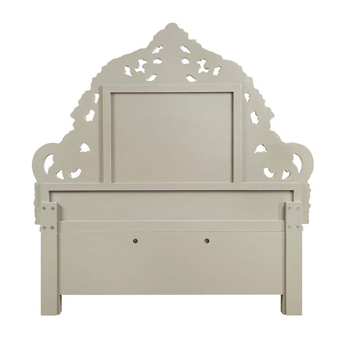 Sorina - Eastern King Bed - Synthetic Leather & Antique Gold ACME