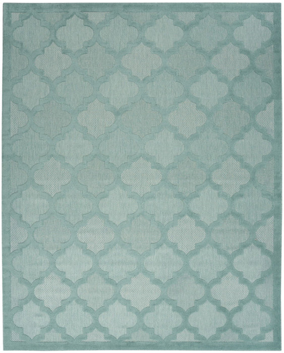 9' X 12' Geometric Flatweave Area Rug - Aqua