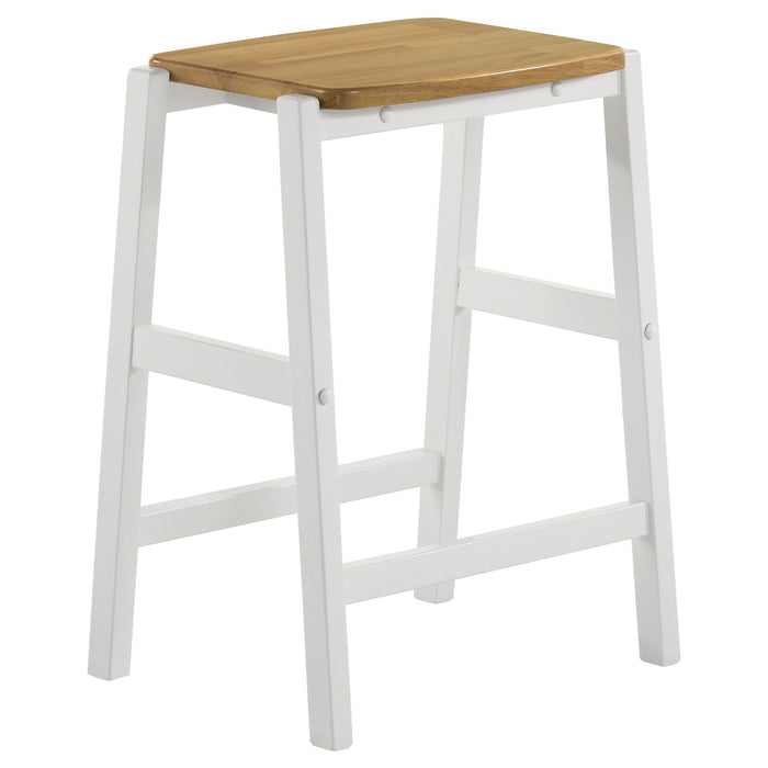 Cowichan - Backless Counter Stool (Set of 2) - White Furniture Max