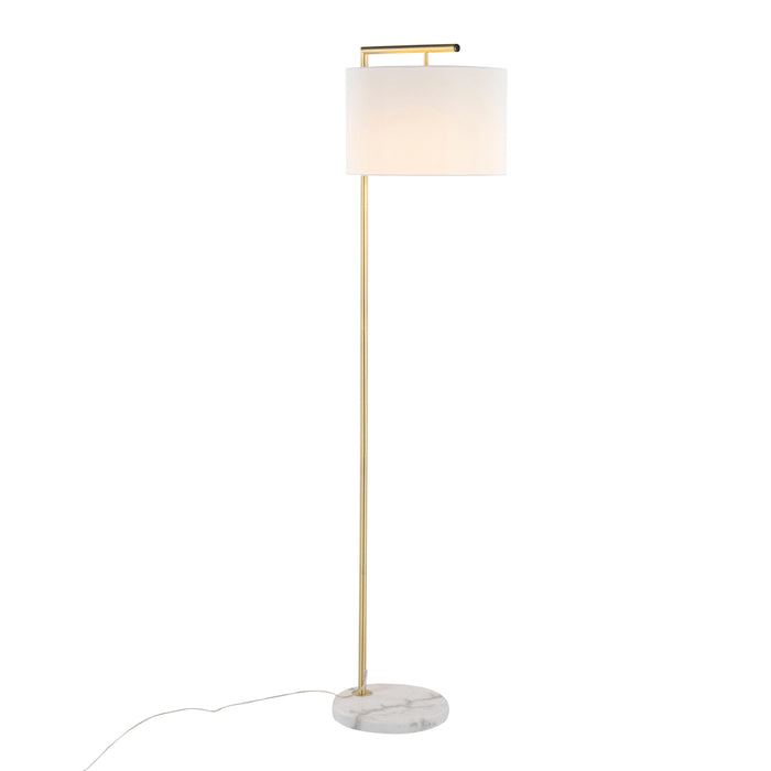 Fran - Contemporary Floor Lamp - Gold / White