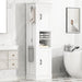 Tall Freestanding Bathroom Storage Cabinet With Adjustable Shelves And Side Hooks Board, Rectangle Design Hearth and Haven