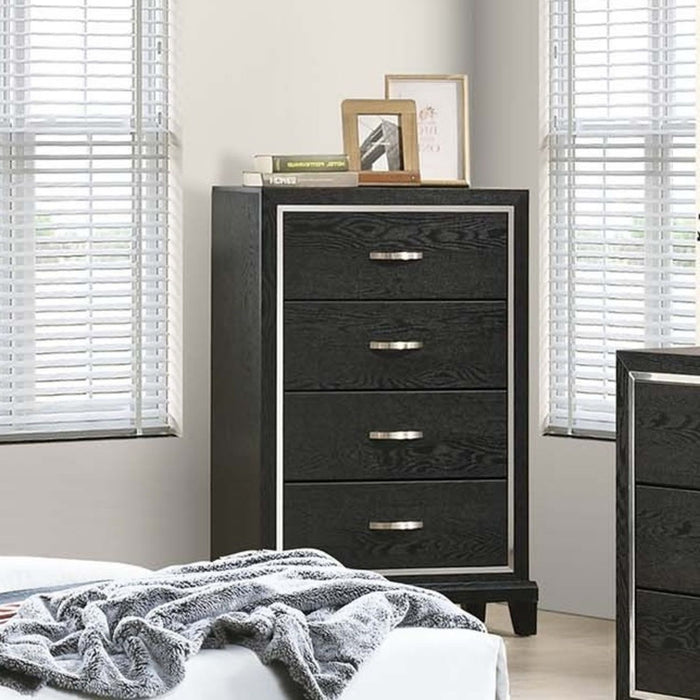 1 Piece Chest Tapered Legs Bedroom Furniture - Black Home Essentials