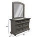 1 Piece Dresser With Handles And Unique Round Legs - Antique Gray Home Essentials