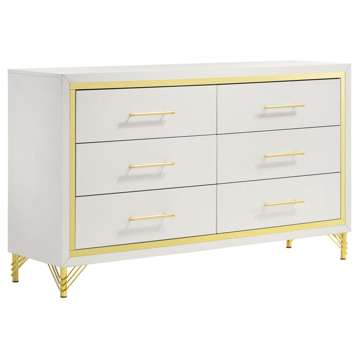 Chesney - 6 Drawer Bedroom Dresser - White Furniture Max