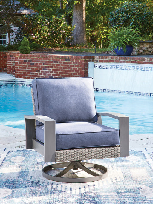 Half Moon Beach - Swivel Lounge With Cushion - Blue / Gray Signature Design by Ashley®