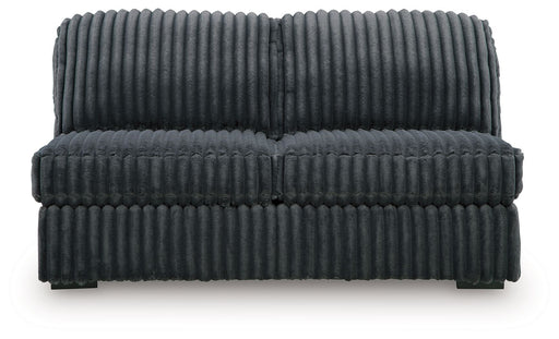 Midnight-Madness - Armless Loveseat - Gunmetal Signature Design by Ashley®