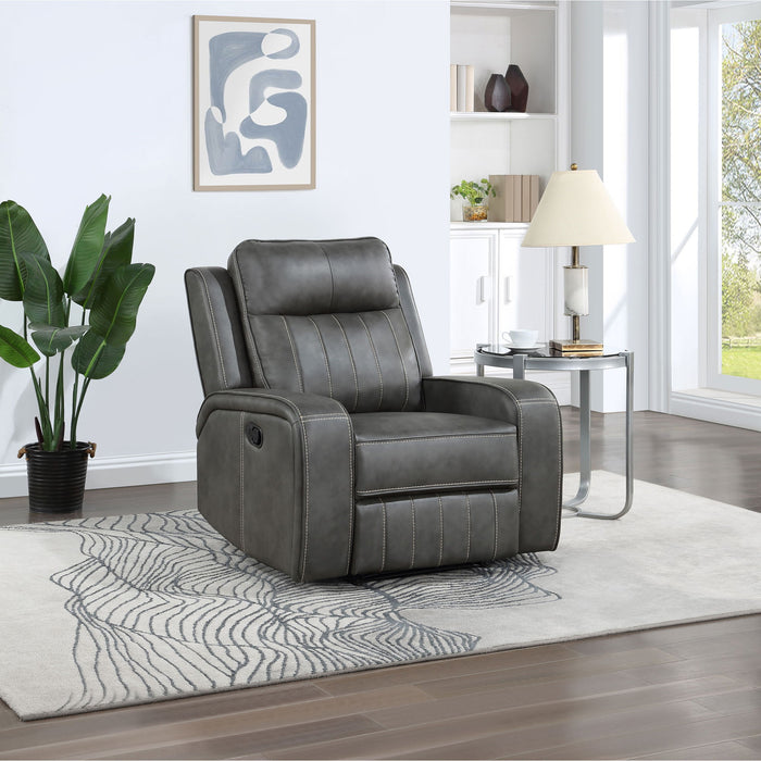Forrest - Recliner Chair With Tufted Upholstery - Gray Furniture Max