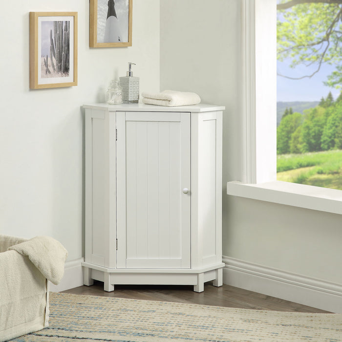 Bathroom Cabinet Triangle Corner Storage Cabinet With Adjustable Shelf Modern Style Hearth and Haven