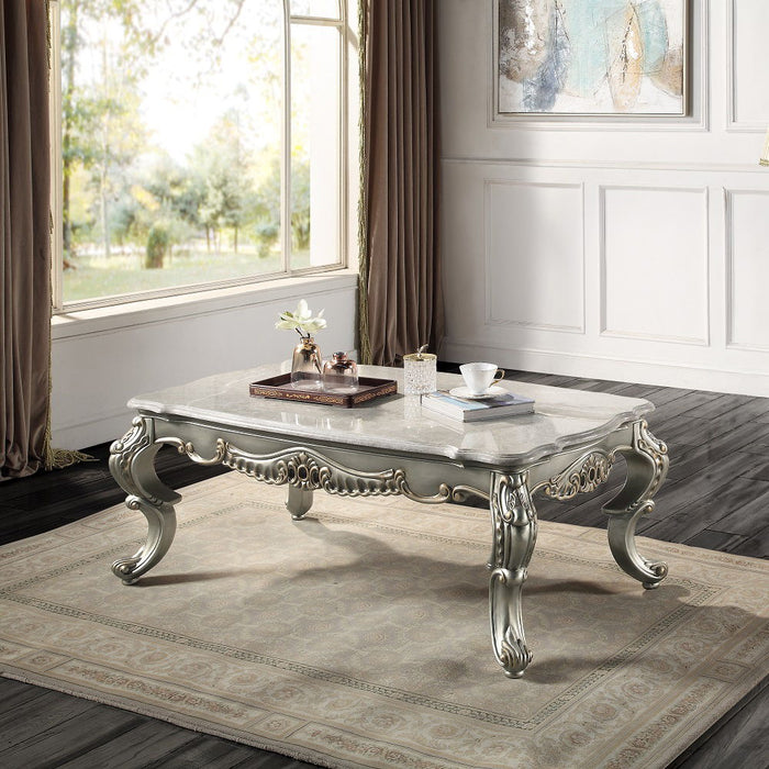 Miliani - Coffee Table With Marble Top - Natural Antique Bronze