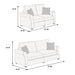 Contemporary 2 Piece Sofa Set With Matching Pillows Home Essentials