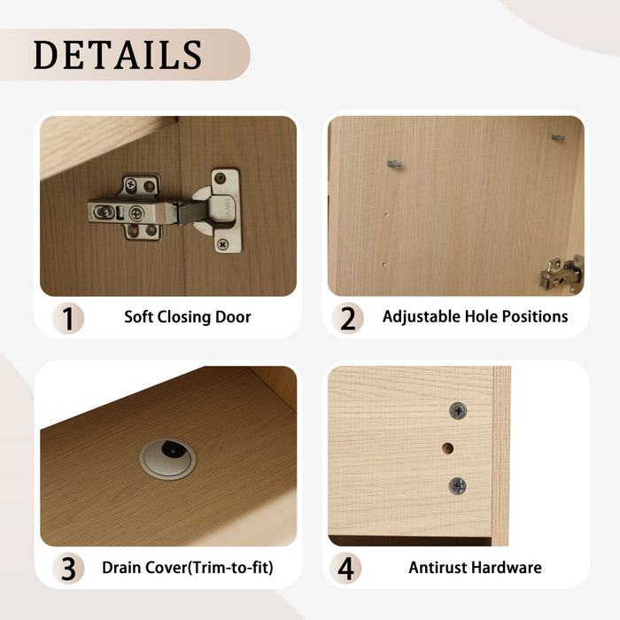 Freestanding Bathroom Vanity With Soft Close Doors Home Essentials