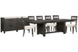 Plum Creek - 8 Piece Extendable Trestle Dining Table Set Magnussen Furniture