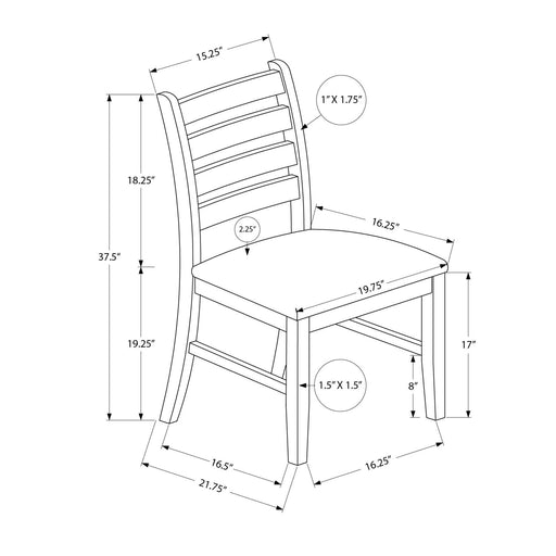 Dining Chair, Dining Room, Side, Upholstered, Transitional (Set of 2) - Brown 8th Street