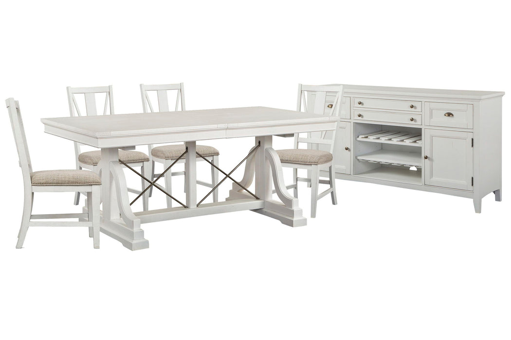 Heron Cove - Extendable Trestle Dining Table Set Magnussen Furniture