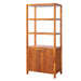 Modern Tall Storage Bookcase Cabinet With 2 Open Shelves & Double Doors Noble House