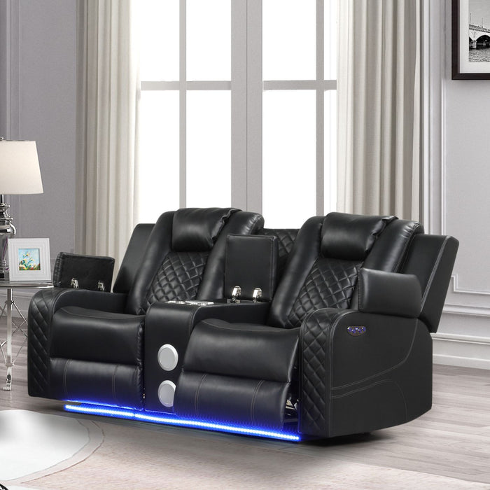 Benz - Power Reclining Loveseat With LED Lighting And Built In USB Matrix Furniture Group