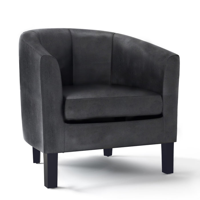 Austin - Tub Chair - Distressed Black