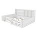 Platform Bed Frame With Guardrail, Storage Shelves & Bookshelf Home Essentials