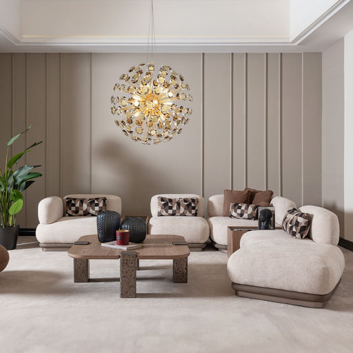 Bristol Point - Armless Chaise - Fawn / Saddle Brown Michael Amini