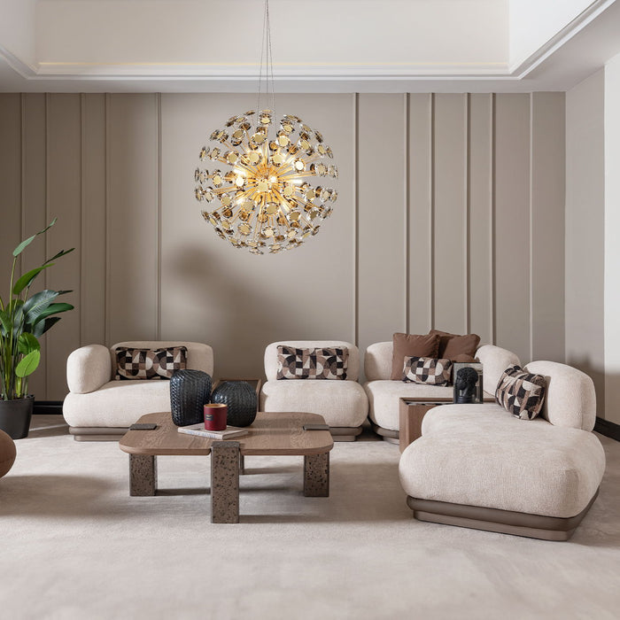 Bristol Point - Armless Chaise - Fawn / Saddle Brown Michael Amini