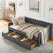 Upholstered Tufted Daybed With 2 Drawers, Waved Arms Home Essentials