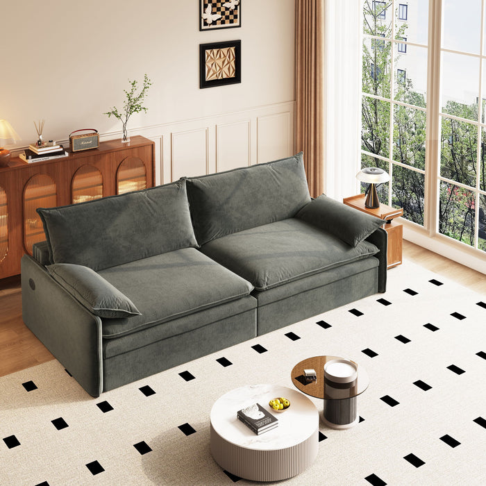4 Seat Convertible Sleeper Sofa Bed, Modern With Storage Home Essentials