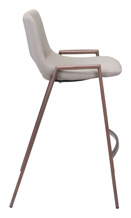 Desi - Counter Stool With Walnut Legs (Set of 2) Zuo Modern