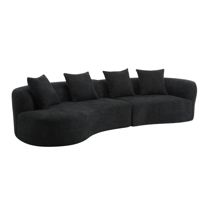 Elegant Curved Sectional Sofa With Full Foam Comfort Noble House