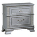 2 Drawers Nightstand With Front Decorative Knobs - Gray Home Essentials