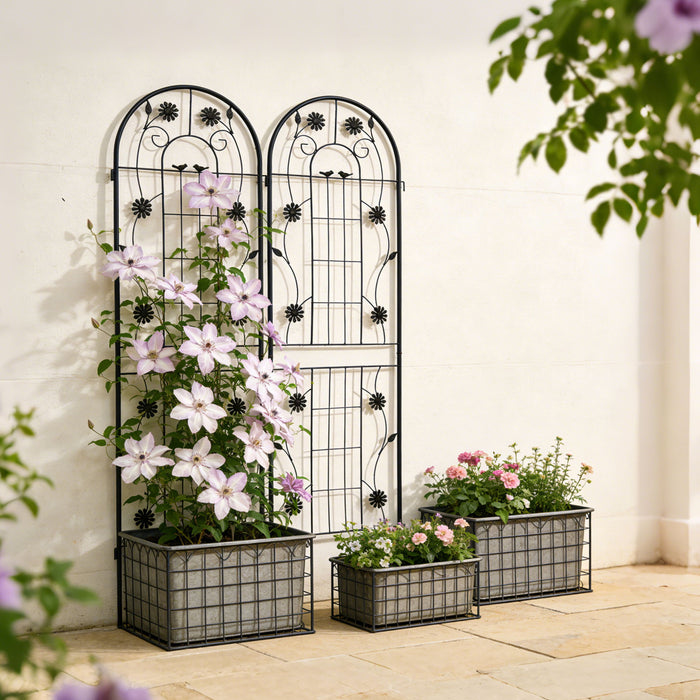 Metal Garden Trellis Rustproof Trellis For Climbing Plant Outdoor Flower Support Daily Nest