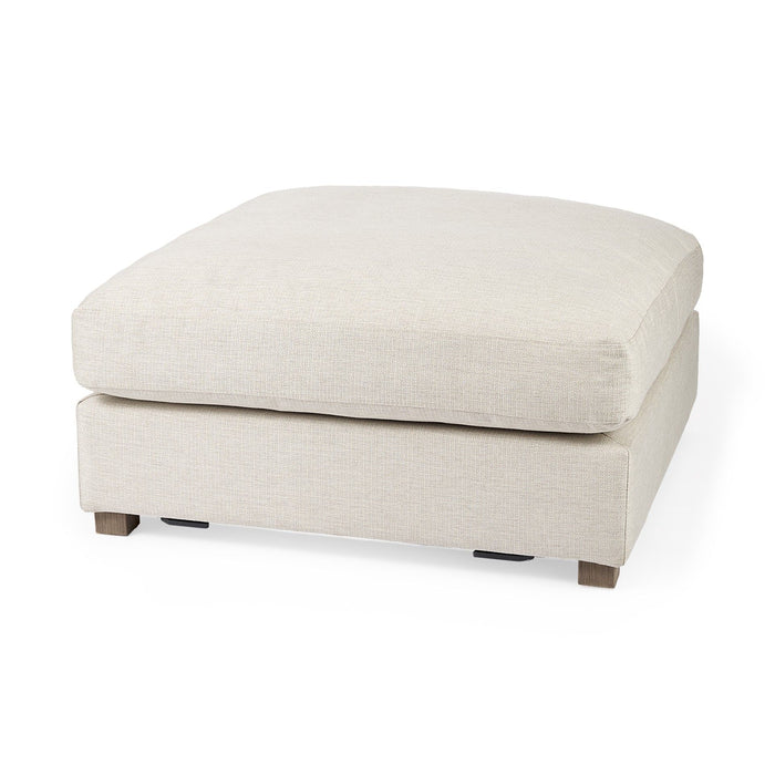 Polyester Cocktail Ottoman - Brown / Beige