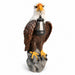 Solar Powered Bald Eagle Statue With Lantern, Outdoor Garden Decor - Black Brown Daily Nest